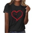 thumbnail image 4 of Otvok Tops for Women Summer Round-Neck Short Sleeve Valentine'S Day Print Casual T- Shirt Blouse, 4 of 6