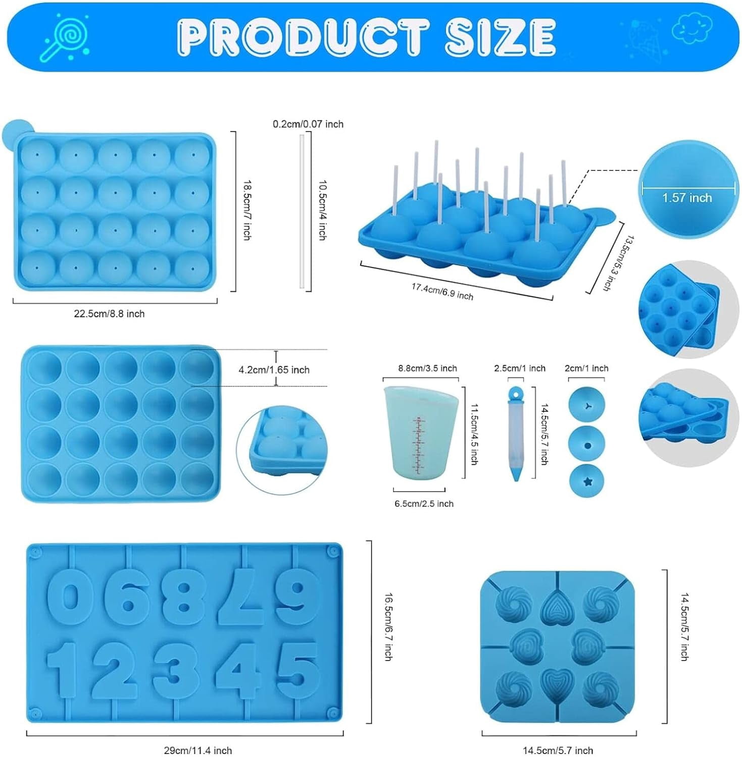 554PCS Cake Pop Maker Kit - Silicone Lollipop Molds Baking Supplies with 3 Tier Display Stand | Chocolate Candy Melting Pot | Bags and Twist Ties | Cakepop Sticks | Decorating Pen