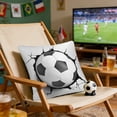 thumbnail image 1 of Funda de cojín decorativo de fútbol de poliéster suave de 18x18 pulgadas para sofá, coche o dormitorio – Decoración del hogar con temática deportiva, 1 of 6