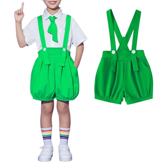 Ruyang Boys Girls Cotton Shortsall Casual Adjustable Strap Summer Overalls Shorts Kids Sleeveless School Romper Short Pants Pocket