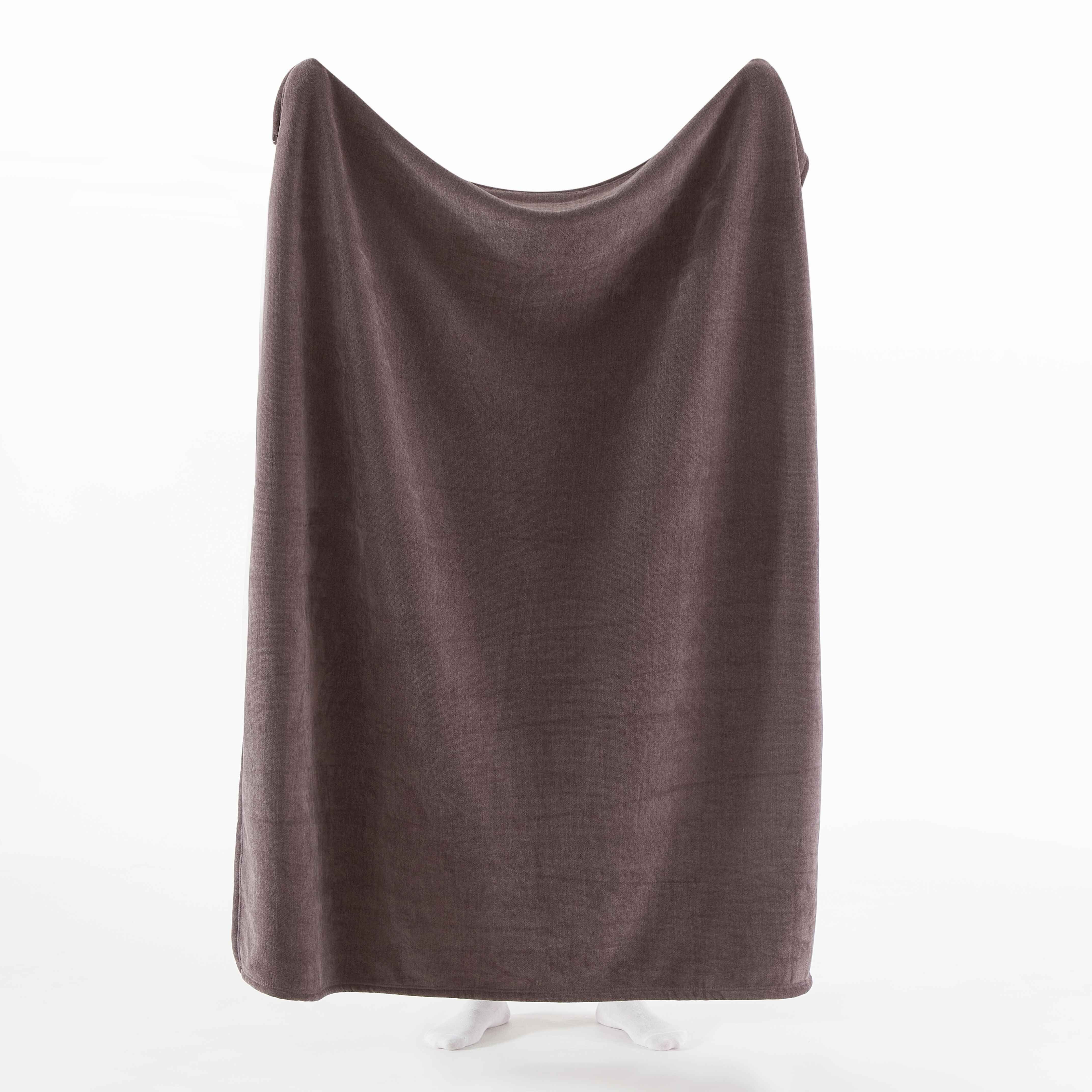 Mainstays Cozy Sweatshirt Chenille Throw Blanket, Plum Truffle, 50" x 60"
