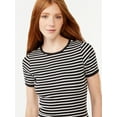 thumbnail image 3 of Free Assembly Women's Ribbed Crewneck Tee with Short Sleeves, Sizes XS-XXXL, 3 of 7