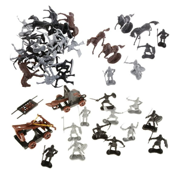 2 Sets Models Soldiers s Medieval Figures Riders Horses Toys Children