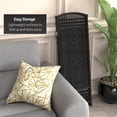 thumbnail image 3 of Red Lantern 4 ft. Short Fiber Weave Folding Screen - Black - 3 Panels, 3 of 7