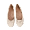 thumbnail image 6 of Women's Ballet Flats for Women Trendy Round Toe Bow Decor Faux Suede Slip On Shoes Comfortable Casual Dress Flats Spring Summer Fashion Plus Size Wide Width Black Shoes for Women, 6 of 9