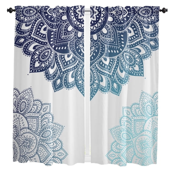 Mandala Flowers Bloom Abstract Curtains For Living Room Bedroom Window Treatment Home Decoration Drapes Kitchen Curtain