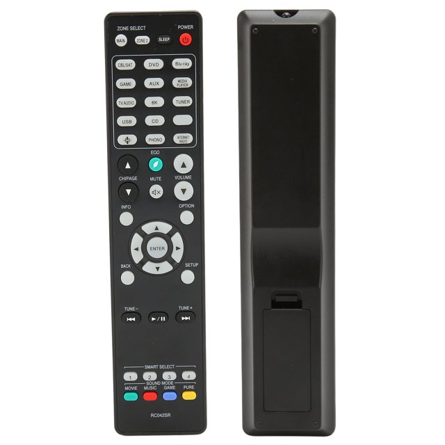 Control remoto del receptor AV control remoto del receptor AV de repuesto Durable Cómodo Compacto Acceso fácil y completo RC042SR para RC043SR para SR6015 para SR5015OM