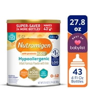 (4 pack) Nutramigen with Probiotic LGG Hypoallergenic Powder Baby Formula, 27.8 oz Can