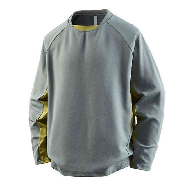 Chandail Léger pour Hommes à Manches Raglan Hauts à Manches Longues Col Rond Chandails Mode Couleur Chandail à Enfiler Horloge Respirant Confortable Chandails