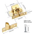thumbnail image 4 of Loquet à Double Rouleau pour Garde-Robe et Armoire, 12 Pcs Loquet de Garde-Robe à Double Rouleau Loquet d'Armoire à Double Rouleau avec 48 Pcs Vis, 4 of 5