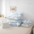 thumbnail image 5 of Homewish Dreamy Ginkgo Leaf Bedding Comforter Set 7-Piece for Teens, White Blue King Bedding Sets, Simple French Style Reversible Bed Sheets, Microfiber Bedroom Decor, 5 of 7
