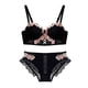 thumbnail image 1 of Brasier Mujer Tela de Mantequilla conjunto de Sujetador Retro Fruncido con Pecho Pequeño para Mujer, Lencería Estilo Pure Desire, conjunto de Dos Piezas con Bordado de Flores Grande, 1 of 4