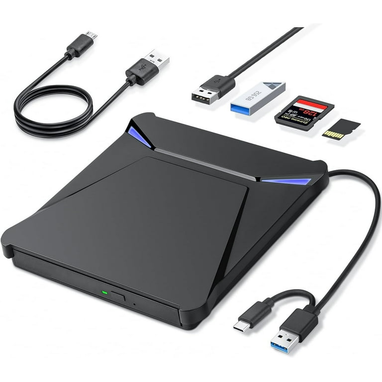 MUSICOZY External DVD Drive USB 3.0 Type-C Portable CD Player