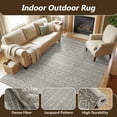 thumbnail image 4 of SIXHOME Outdoor Rugs 8'x10' Patio Rug Boho Geometric Indoor Outdoor Rugs Polypropylene Washable Non Shedding, Easy Clean, Waterproof, Durable Outdoor Carpet for Porch Balcony Deck Neutral Gray, 4 of 8
