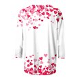 thumbnail image 5 of Valentine's Day Shirts for Women 3/4 Length Sleeve Tops Love Hearts Print Crewneck Cute Casual Graphic Tee Tshirts (3XL, White 12), 5 of 5