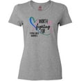 thumbnail image 3 of Inktastic Thyroid Cancer Awareness Pink, Blue, Teal Heart Ribbon Women's T-Shirt, 3 of 5