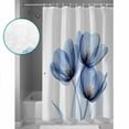 thumbnail image 3 of Extra Long Shower Curtain 72x84 Inch, Light Blue Tulip Shower Curtain Waterproof Bathroom Decor Elegant Modern Rustic Botanical Floral Fabric Bath Curtain Set Accessories with Hooks, 3 of 6