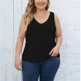 thumbnail image 6 of TDYHUAO Plus Size Tank Tops for Women Ribbed V Neck Sleeveless Shirt Solid Color Oversized Basic Summer Casual Trendy Tanks, 6 of 7