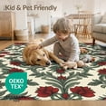 thumbnail image 4 of ODIKA Circle Semi Ornate Center Motif Roses Vines Symmetrical Curved for Living Room, Under Sectional, Family , Non-Slip Flatwoven, 4 of 7