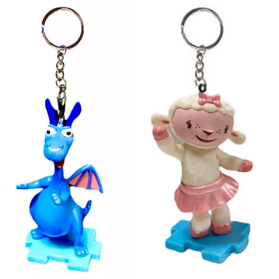 Lambie Lamb & Stuffy 3” PVC Key Ring Keychain Figure Figurine Ornament Charm Doc New
