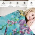 thumbnail image 3 of Orinice Flowers Dragonflies Blue Background Warm Lightweight Blanket Soft Fleece Blankets All Seasons Decor Gifts 60x80in, 3 of 6