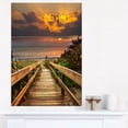 thumbnail image 1 of Long Wooden Stairs into the Sea - Bridge Canvas Art Print, 1 of 3