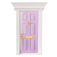thumbnail image 1 of Puerta exterior de 6 paneles color púrpura a escala 1/12, accesorio para jardín de hadas en miniatura para casa de muñecas., 1 of 3