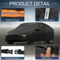 thumbnail image 6 of Unique Bargains Car Cover 210D-PU Oxford Outdoor Full Car Cover All Weather Waterproof Windproof Sun Protection with Driver Door Zipper Black for Kia EV6, 6 of 7