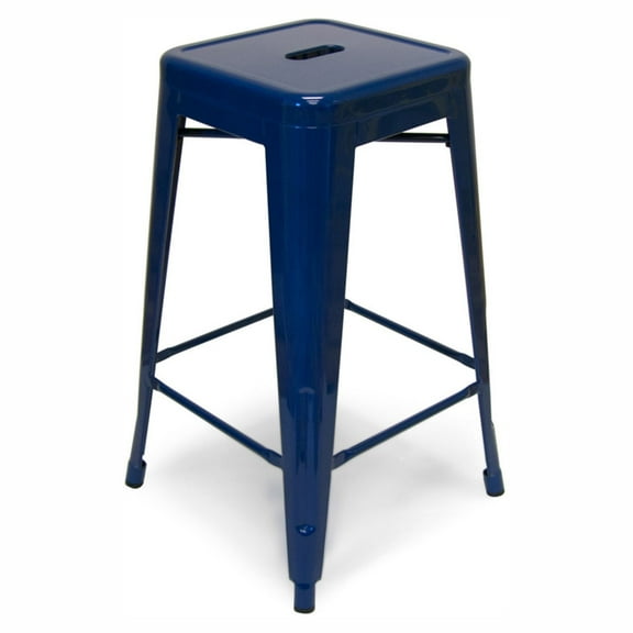 AEON Furniture Galaxy 26.5"Backless Counter Stool in Navy (Set of 2)