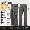 thumbnail image 4 of Riggermen Mens Cargo Work Pant Elasticated Waist Relaxed Fit Grey, 30Wx30L, 4 of 8