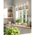 thumbnail image 2 of Farmhouse Fall Thanksgiving Kitchen Valances for Windows Orange White Green Pumpkin Leaf Valance Curtains&nbsp; for Kitchen /Living Room/Bedroom/ Bathroom Decor, 54"x18 " ,Rod Pocket 1 Panel,, 2 of 7