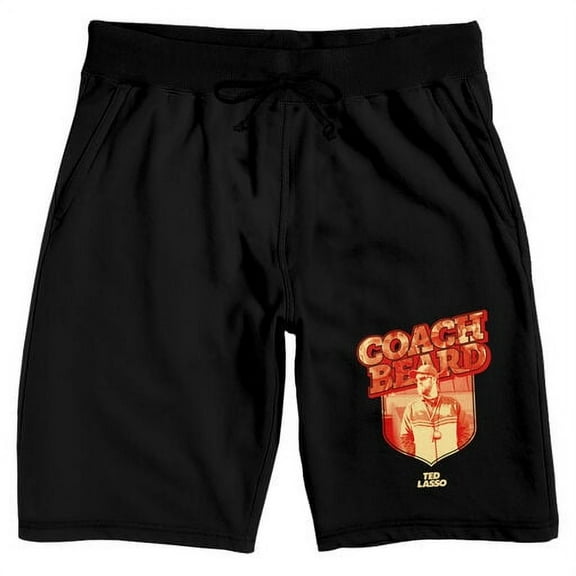 Ted Lasso Coach Beard Character Men's Black Graphic Sleep Shorts-3XL
