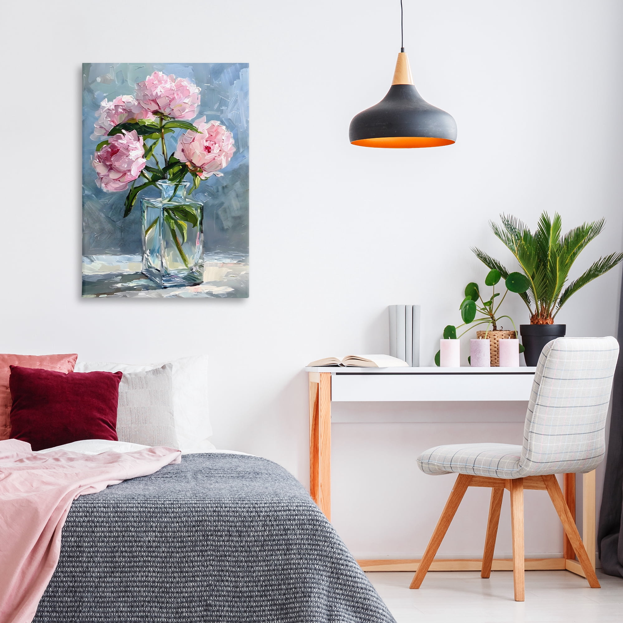 Stupell Industries Beautiful Pink Pastel Peonies Canvas Wall Art, design by Creative Studio
