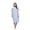 Bue Stripe, variant on Women's Snap Front Lightweight Housecoat | Short Sleeve House Dress Duster Lounger Robe with Pockets | Cotton Poly Knit, Mid Calf | Pink Stripe - X-Large
