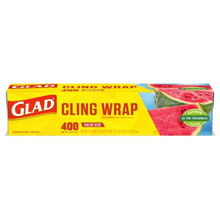 Glad Cling Wrap Plastic Food Wrap + Plastic Food Wrap - 400 sq ft