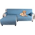 thumbnail image 2 of CHOK L-Shape Sofa Slipcover Sectional 3 Seater Chaise Cover Pet Dogs Couch Protector  (Black Large), 2 of 11