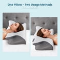 thumbnail image 2 of TOPCOMFY Ergonomic Neck Pillow with Memory Foam for Neck Support Removable Pillowcase for Side Back and Stomach Sleepers, Gray, 2 of 4