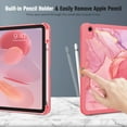 thumbnail image 3 of Fintie SlimShell Case for iPad 10th Generation 10.9 Inch Tablet (2022 Release) with Pencil Holder, Marble Pink, 3 of 8