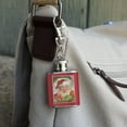 thumbnail image 3 of Christmas Holiday Festive Jolly Santa Claus Stainless Steel 1oz Mini Flask Key Chain, 3 of 4