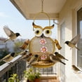 thumbnail image 2 of Bird Feeder Stand for Outdoors Bird Feeders Weather-Resistant Design, Multiple Perches for Wild Birds, Hanging Outdoor Garden Wild, Bird Feeders (Owl-Shaped), 2 of 8