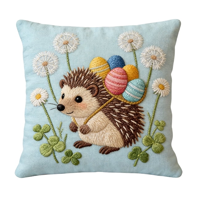 Fasiaou Festive Easter Good Things Pattern Throw Pillow Case 18-Inch with Short Lint Fabric for Home Living Room Decor,I