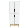 thumbnail image 6 of Pamplona Double Kitchen Pantry, Double Door, Four Legs, Four Shelves Light Oak / White, 6 of 9