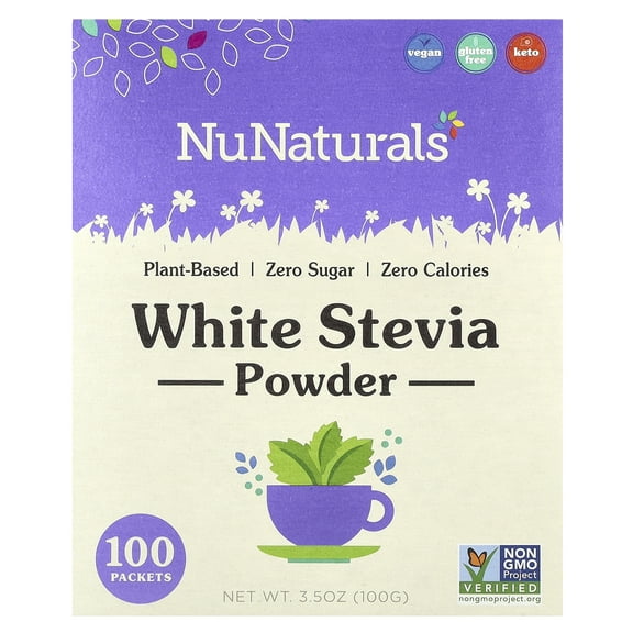 Nunaturals Stevia Powder, 100 Pkt