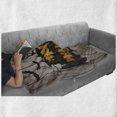 thumbnail image 6 of Halloween Soft Flannel Fleece Blanket, Happy Graffiti Style Lettering on Rustic Wooden Fence Scary Evil Holiday Artwork, Cozy Plush for Indoor and Outdoor Use, 50" x 60", Multicolor, by Ambesonne, 6 of 6