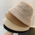 thumbnail image 2 of CoCopeaunts Plain Bucket Hat Women Girls Winter Warm Solid Color Beanie Hat Chunky Cable Knit Hats Foldable Floppy Knitted Cap, 2 of 8
