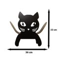 thumbnail image 3 of Soporte de metal para rollo de papel higiénico con forma de gato negro, para baño, para montar en la pared, de pie, espacioso, con capacidad para hasta 5 rollos, 3 of 4
