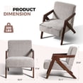 thumbnail image 4 of Ebello Mid-Century Modern Accent Chair – Small Plaid Fabric Armchair for Living Room, Bedroom, Office, Easy Assembly(Beige-White Plaid), 4 of 10