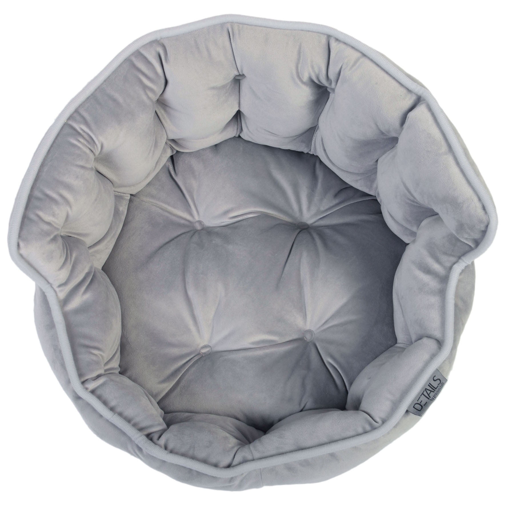 Precious Tails Ultra Plush Mini Tufted Velvet Round Cuddler Dog Cat Pet Bed- Small