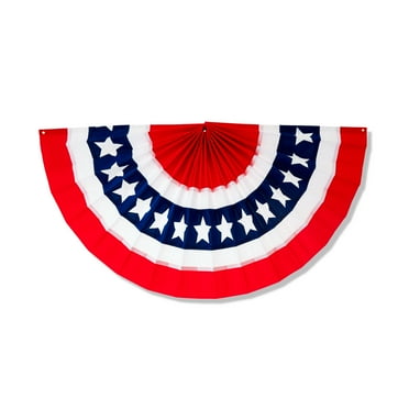 Way To Celebrate Patriotic Large Star Bunting Banner, Red/White/Blue, 18" x 36"