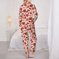 thumbnail image 6 of Wukai Tomatoes Print Women's Pajama Set - Soft Long Sleeve Sleepwear for Comfort and Style-Small, 6 of 9